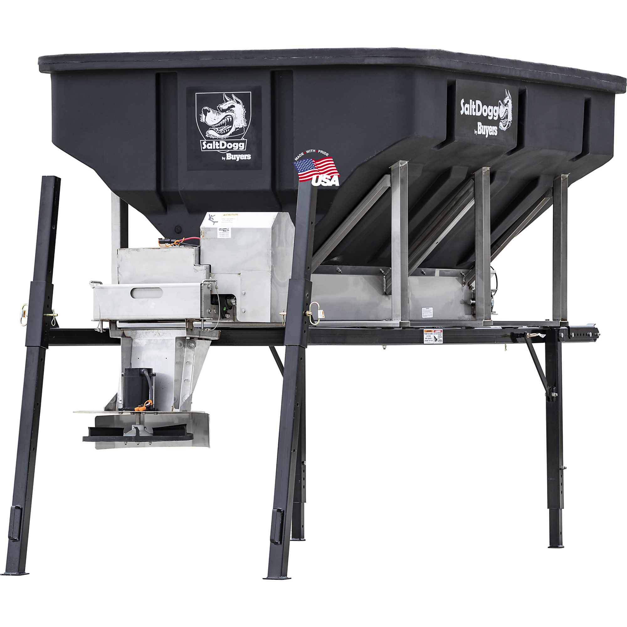 Buyers Products SaltDogg, 4 yd Electric Truck Bed Rock Salt Broadcast Spreader w Chain, Max. Spread Width 30 ft, Model# PRO4000CH